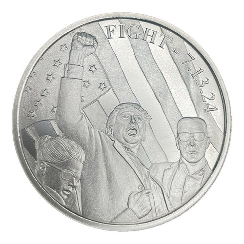 1 OZ Silver Round Pres. Donald J. Trump Fight